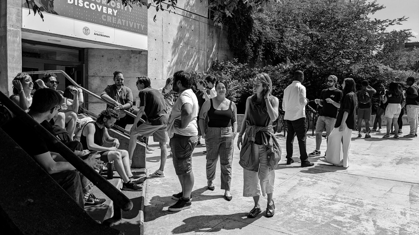 Participants of the Dialectic of Space Seminar outside Malott Hall, Cornell University. Summer 2022. Photo by author.