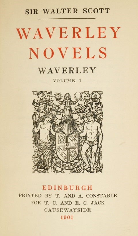 Title page of the Lockhart Edition of the Edinburgh Waverly 