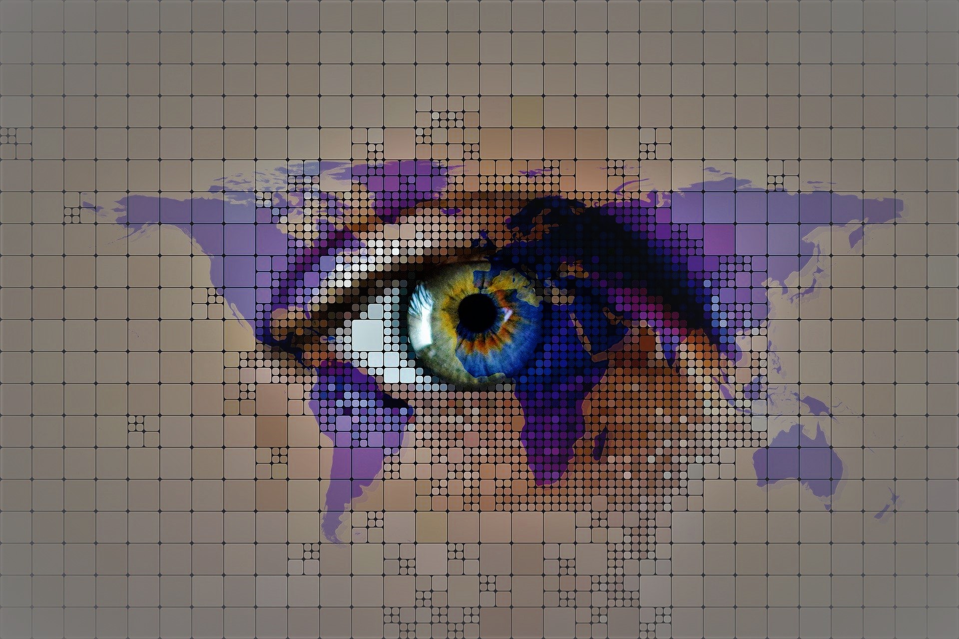 eye with map