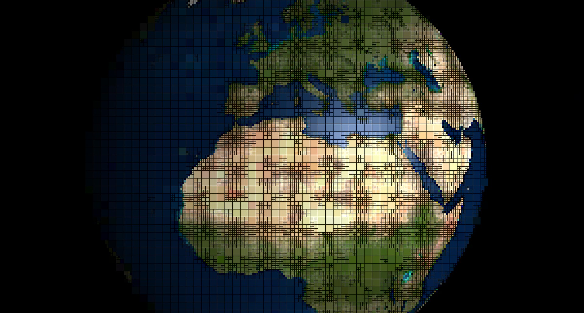 a pixelated Earth