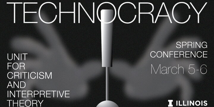 Thumbnail for Technocracy Conference, March 5–6, hosted by the Unit for Criticism. The design features a sleek metallic lever against a dark background, with a blurred shadow of two hands raised behind it.
