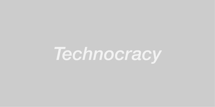 Thumbnail image featuring the word “technocracy” in bold text centered against a background design.