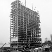 The UN Secretariat building under construction in New York City in 1949