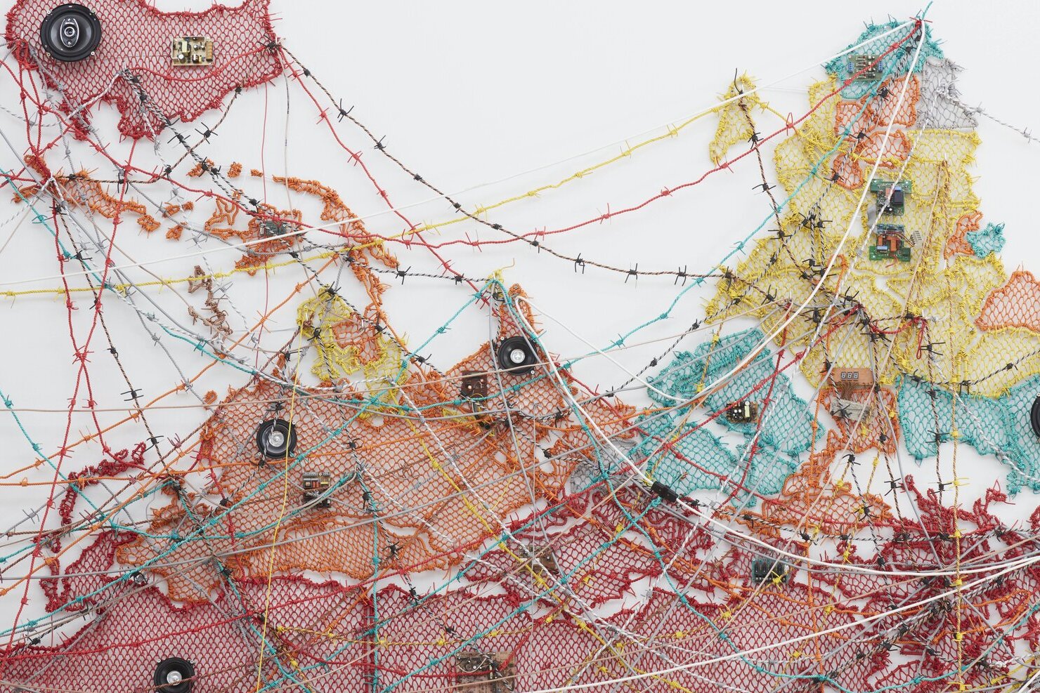 textile art depicting connecting strings