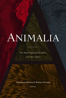 The cover art features details of illustrations from George Shaw's Zoological Lectures. The details are in red, blue, green, and yellow.
