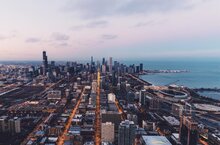 Photo of an urban city, perspective
