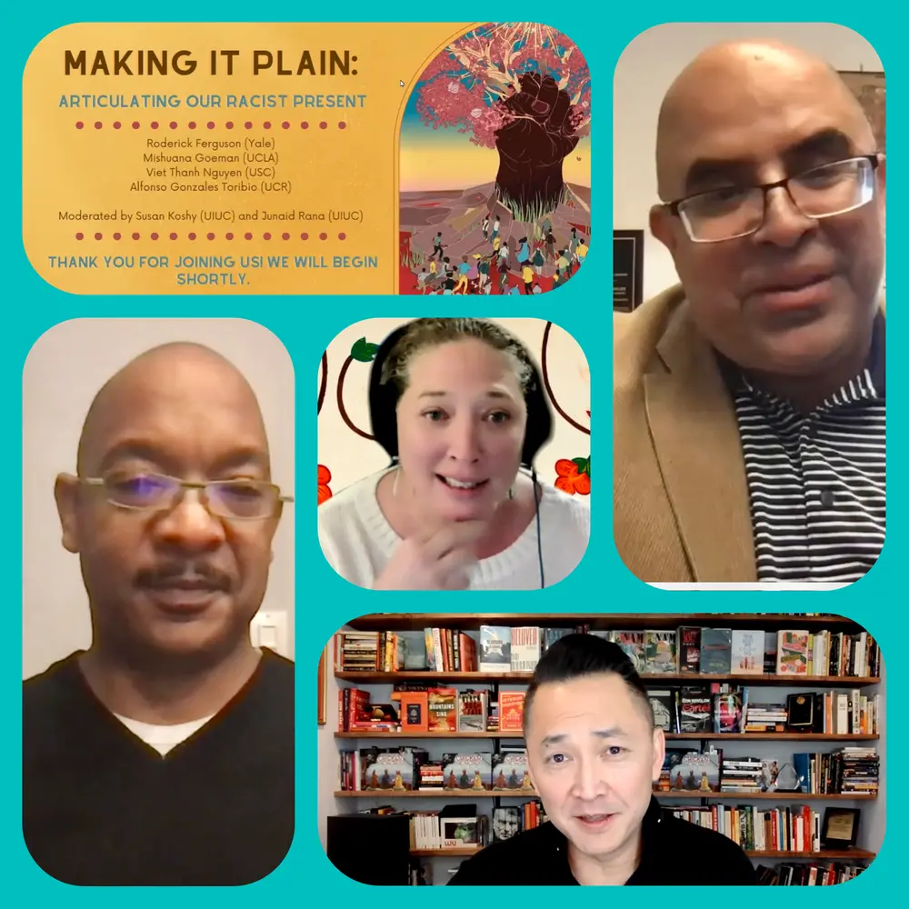 Roderick Ferguson (Yale), Mishuana Goeman (UCLA), Viet Thanh Nguyen (USC), and Alfonso Gonzales Toribio (UCR)