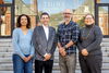 A photo of four organizers of the Sawyer Seminar. From left to right: Susan Koshy (English/Former Unit Director), Jason Mazzone (Law), Rosalyn LaPier (History/American Indian Studies), and David Sepkoski (History)
