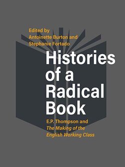 The cover of Histories of a Radical Book features a dark gray silhouette of a book. 